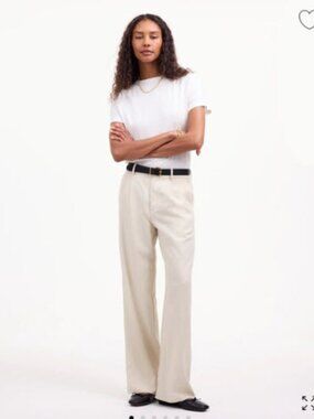 Madewell Slouchy Straight Pants Cream